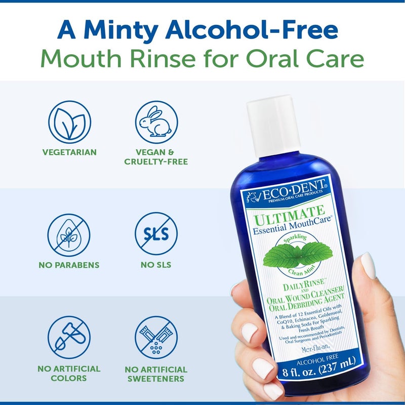 ECO-DENT Ultimate Essential MouthCare Daily Rinse, Sparkling Clean Mint, 8 Ounce - Pack of 6 - Image 4